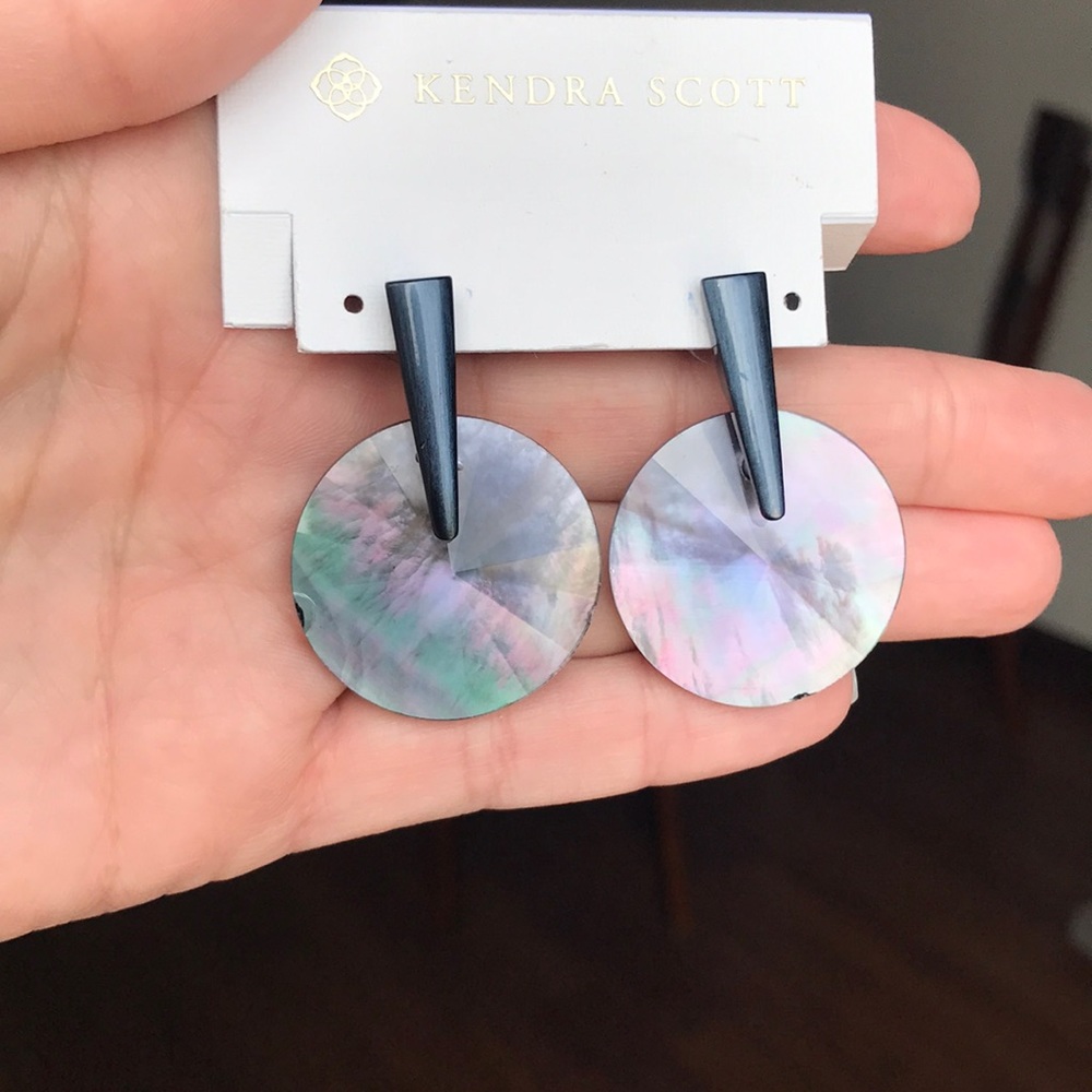 Kendra Scott Jolie Navy gunmetal earrings Indigo